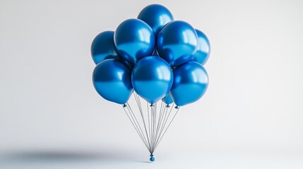 Large Cluster of Blue Balloons. Generative AI