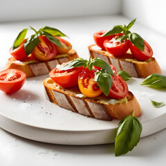 bruschetta with tomato and basil