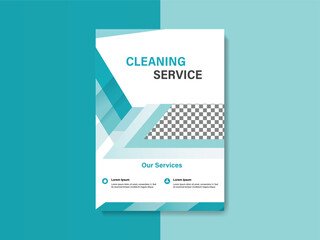 Modern Teal and White Cleaning Service Flyer Design