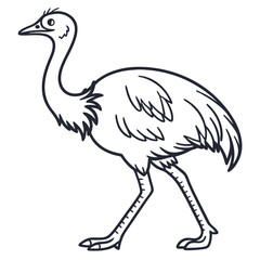 Fototapeta premium ostrich cartoon coloring page