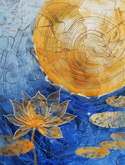 Zen and chinese style lotus art	
