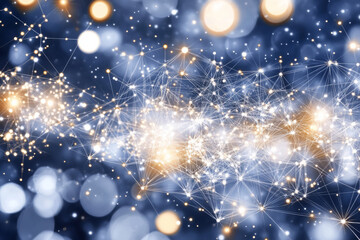 Fototapeta premium Abstract digital network with glowing nodes and lines
