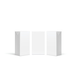 Blank White Carton Box Packaging Mockup Set Vector