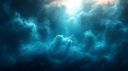 Obraz premium Majestic Turquoise Clouds. Generative AI