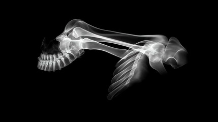 Naklejka premium X-ray image of a skeletal structure.