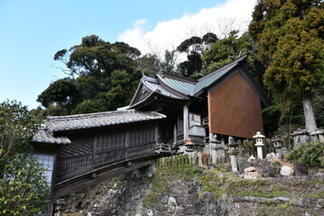 平戸城城内にある亀岡神社の風景