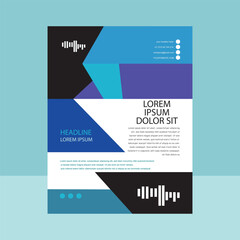 Abstract flyer template with blue shapes