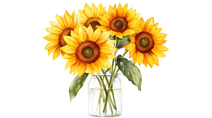 Obraz premium Sunflower Bouquet in Glass Jar 