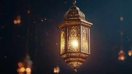 Ornate Ramadan Lantern with Mystical Glow