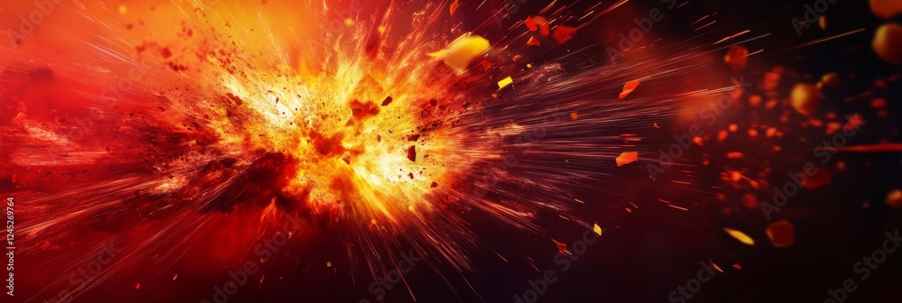 Wall mural Explosive Burst of Energy - A Fiery Catastrophe