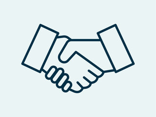 Naklejka premium Handshake icon. Fasting ramadan icon. Outline icon concept.