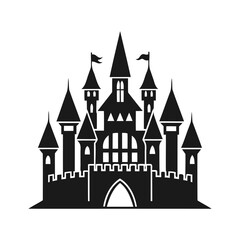 Fototapeta premium Simple Silhouette of a Majestic Fantasy Castle