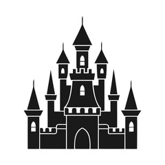 Obraz premium Simple Silhouette of a Majestic Fantasy Castle