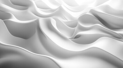 Abstract White Fabric Waves. Generative AI