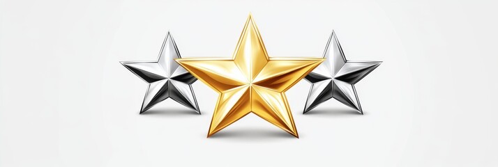 Obraz premium Golden and Silver Stars: A Visual Representation of Excellence and Achievement