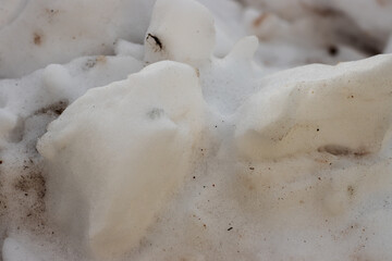 A closeup of snow