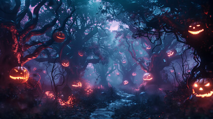 Naklejka premium Vibrant futuristic cityscape with illuminated skyscrapers and light trails on highway. Urban night concept