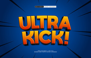 ultra kick editable text effect with a sport and kids text style