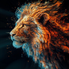 Fractal lion image