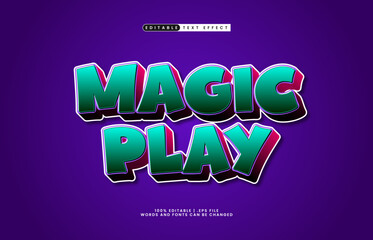 magic play editable text effect with a kids and play text style