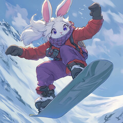 Snowboarding bunny