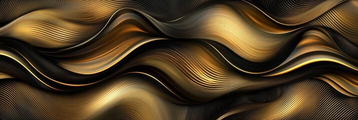 Golden Abstract Waves - Luxurious Graphic Design