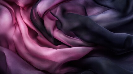Obraz premium Silk-like abstract fabric folds in a gradient of gentle hues, capturing movement and elegance in a digital wallpaper.