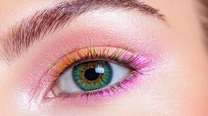 Fototapeta premium Colorful eye makeup, close-up, beauty shot