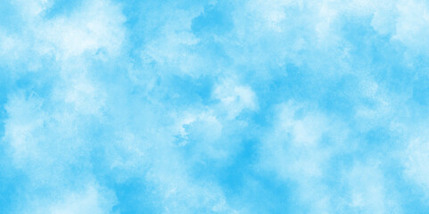 blue watercolor abstract sky blue background, soft cloudy watercolor abstract painting background, gradient light sky blue shades grunge cloudy watercolor background on white paper texture.