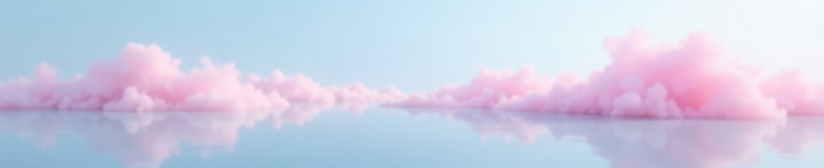 Naklejka premium Pastel pink mist floats gently on a serene blue background, peaceful, mist, pink