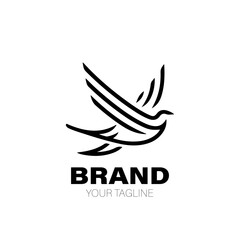 Gull Logo. Gull Logo Design. Gull Logo Brand. Gull Logo Vector Design Isolated on White Background