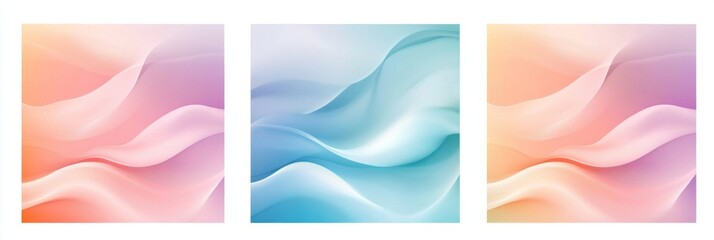 Fototapeta premium Abstract Gradient Waves - Soft Pastel Colors for Backgrounds