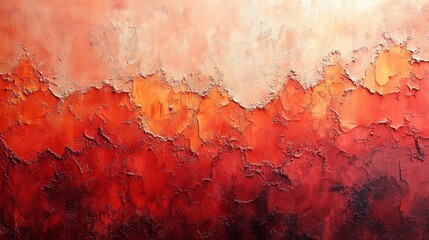 Textured red and orange gradient with abstract paint layers. Generative AI
