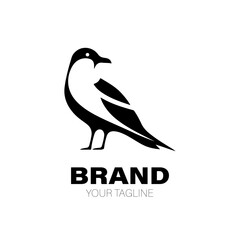 Gull Logo. Gull Logo Design. Gull Logo Brand. Gull Logo Vector Design Isolated on White Background