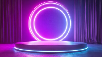 Neon Purple Pink Stage Display Platform