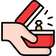  ring icon illustration design with filled outline