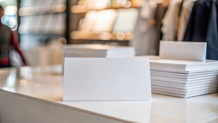 Minimalist Tent Card Mockup in Office Setting