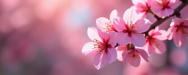 Petals of higan cherry blossoms unfurl slowly, blossoming, spring, higan