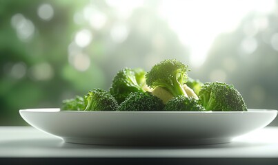 Broccoli and tofu stir-fry served on a bright white plate with a soft background
