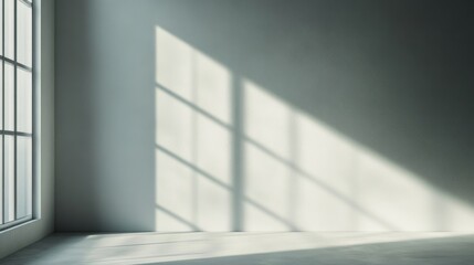Fototapeta premium Empty Room with Sunlight Shadows - Minimalist Interior Design