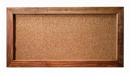 Fototapeta premium Empty cork board. Rectangular Cork Bulletin Board With Wooden Frame. The Board Is Displayed Against A White background.