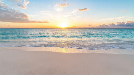 Obraz premium colorful sunrise over ocean creates calming and uplifting atmosphere