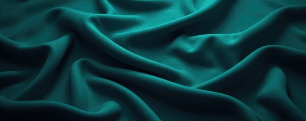 Obraz premium Velvety soft dark teal fabric texture with subtle shimmer, smooth, dark blue