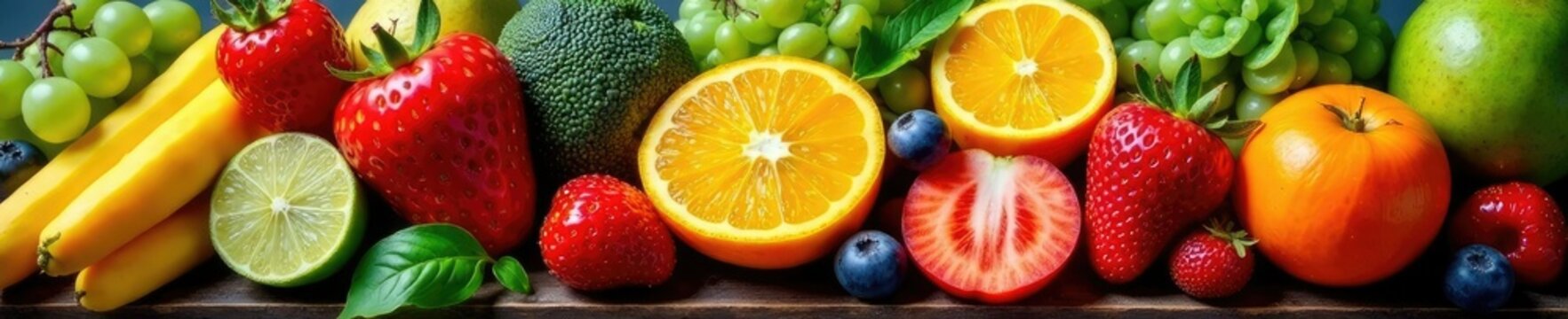 Volumen de frutas y verduras frescas en una tabla, fresco, comida, fresca