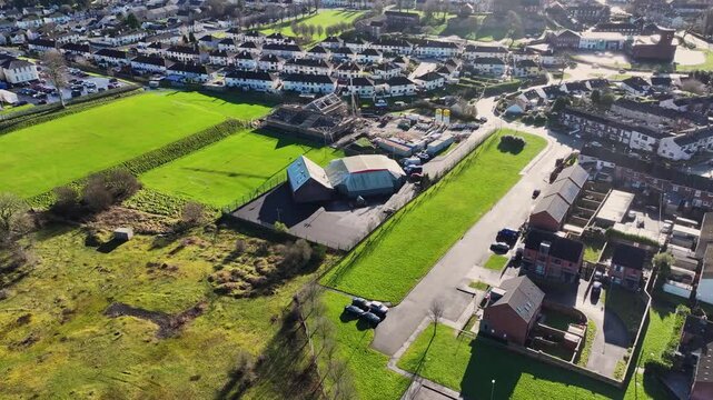 Aerial view of The Waveney Youth Centre Ballymena Co Antrim Northern Ireland 03-02-2025