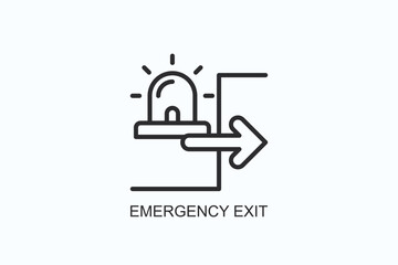 Emergency Exit Icon Or Logo Isolated Illustration