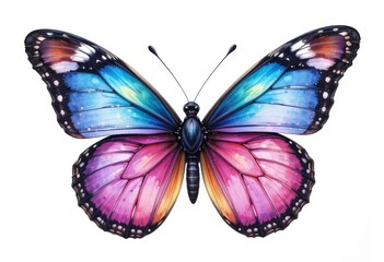 Obraz premium A watercolor painting of a butterfly on a white background