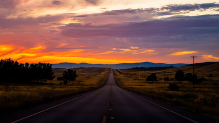 Fototapeta premium sunset on the road