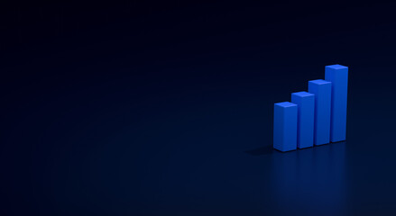business graph on black background