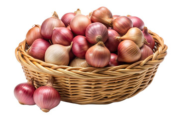 Obraz premium Red Onions in a Basket